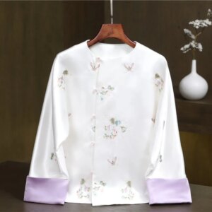 New heavy industry embroidery cuff color blouse coat