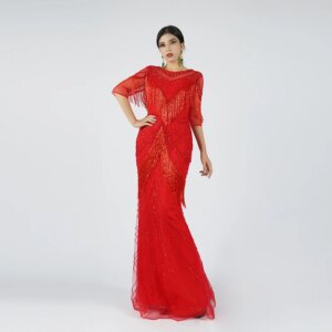 Prom Dresses For Women 2024 New Beading Fringe Tessels Elegant Mom Party Dress For Formal Occasions M1