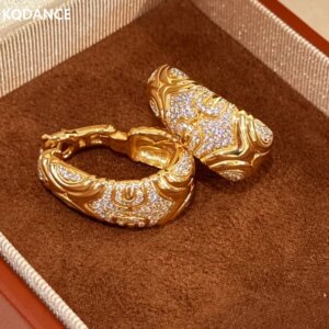 KQDANCE Luxury Italian Craft Solid 925 Silver 18K Gold Plated High carbon Diamond Hoop Earrings For Women Party Fine Jewelry