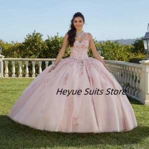 Customized Delicate Ball Gown Quinceanera Dresseseed Luxury Embroidery Crystal Bead Gauze Gown vestidosde 15 quinceañeras