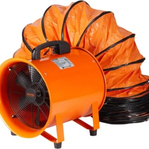 Industrial Portable Air Blower Ventilator with Hose, 3198CFM 12 Inch Heavy Duty Tube Exhaust Fan with 33ft Flexible Duct