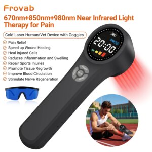 Frovab New 2080mW Low Level Laser Treatment Red Light Therapy Device for Human/Pets Pain Relief Shoulder Joint 670nm 850nm 980nm