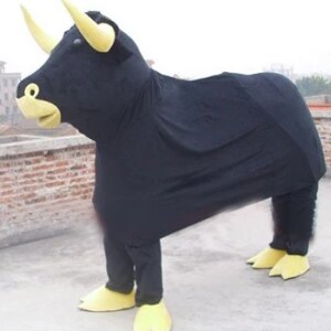 2 person Black bull Mascot Costume Adult Cartoon Character Anime Cosply Costumes Carnival Birthday Mascotte Fancy Dress1756