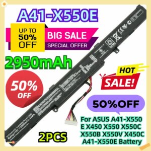 For ASUS A41-X550E X450 X550 X550C X550B X550V X450C A41-X550E Battery 2pcs