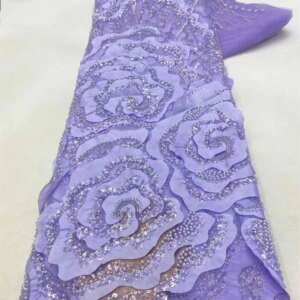 African Embroidered Dubai New 2024 Luxury Beaded Lace High Quality Fabric 2024 Nigerian Evening Party Dresses for Women Pu Q73-1
