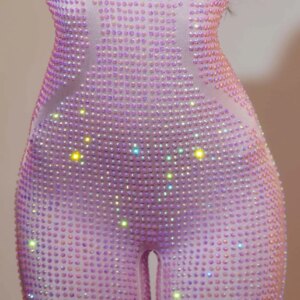 Luxury Jumpsuits Birthday Jumpsuit Rhinestones Costume Sexy Women Party Celebrate outfit Nigntclub Dance Stage Show Wear