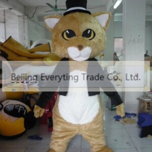 New Adult Hot Sale Foam Cute Brown Cat Cartoon Mascot Costume Plush Christmas Fancy Dress Halloween Mascot Costume