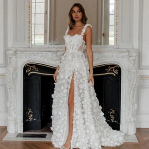 Elegant Wedding Dresses Women Spaghetti Strap Sleeveless A-Line Floor Length High Quality Holy Set Formal Marriage Female Gowns