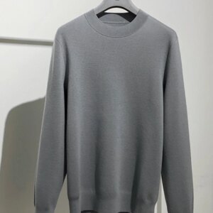 New men’s casual lazy self-consistent solid color crewneck pullover sweater long sleeve sweaterr