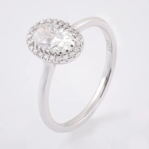 Provence 10K/14K/18K Real Gold Moissanite Diamond Women’s Wedding Rings Oval Cut D Color VVS1 2.5CT Engagement Rings for Women