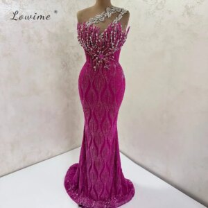 Elegant Pink Mermaid Evening Dress Beaded Appliques 2025 Wedding Party Prom Customized