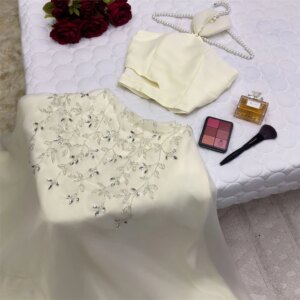 Customized Jersey Beading Draped Pleat Valentine’s Day A-line Halter Bespoke Occasion Gown Midi Dresses