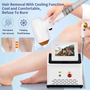 New Ice Titanium Epilator Diode La-ser Painless 3 Wavelength Permanent High Power Hair Removal Machine Whole Body 755 808 1064nm