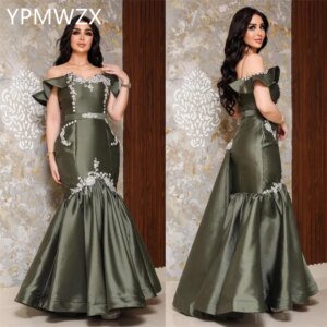 Customized Prom Gown Evening Women Formal Dress YPMWZX Off-the-shoulder Mermaid Floor Length Skirts Draped Bespoke Occasion Dres