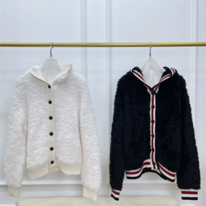 Striped Spliced Women’s Wool Hooded Cardigan Autumn Winter Single Breasted Long Sleeve Vintage Ladies Knitted Sweater
