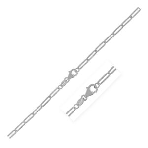 14K White Gold Paperclip Chain 2.5mm