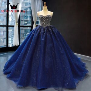 Exquisite Elegant Glisten Sleeveless Evening Dresses 2023 New Sweetheart Lace Up Ball Gowns Robe De Soirée Custom ZX21