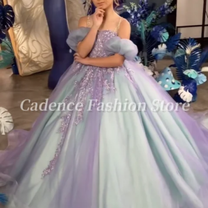 Customized Gorgeous Princess Dresses Flower Girl Dresses Prom Gowns Glitter Sequins Lace Appliques Wedding Birthday Party Dress