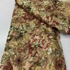Latest French Sequins Tulle Lace Fabric 2025 High Quality African Sequins Lace Fabrics Nigerian For Wedding Party Dress Sewing