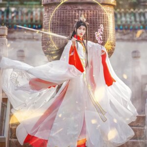 Heavenly Officials Bless The Crown Prince Joy God Xie Lian Cos Feather Que Peacock Cosplay Costume Han Fu Halloween