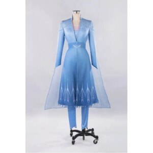 Movie ice queen Princess adult rhinestones dress suit girls Halloween Christmas party cosplay costumes blue dress coat outfit