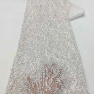 White African Groom Lace Fabric 2025 High Quality Beads Bridal Lace Fabric Luxury Sequins Nigerian French Embroidery for Wedding