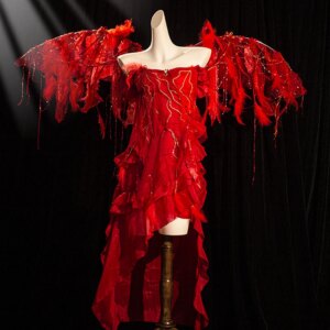 Irregular Broken Style Anime Red Devil Angel Dress Cosplay Costume Halloween For Women High End Original Customization Party