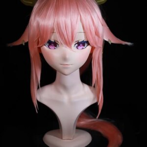 (NFD041)Customize Full Head With Lock Pretty Female/Girl Japanese Animego Character Kig Cosplay Kigurumi Mask Crossdress Doll