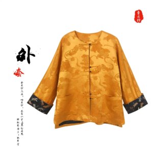 High Quality Women’s High-End Design New Chinese Silk Machine Embroidery Jacket