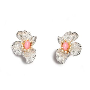 KQDANCE Solid 925 Silver High carbon Diamond Coral Red Gemstone Flower Earrings Fine Jewelry For Women Anniversary Gifts