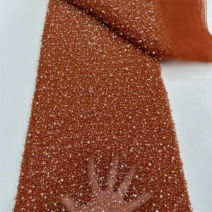 Luxurious African Beaded Lace Fabric Sequins Embroidery 2025 High Quality French Mesh Lace Fabric for Women Designs Sewing RF