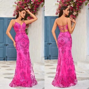 Vintage Mermaid Evening Dresses Luxury Lace Crystals Sleeveless Women Prom Gowns Sexy Floor Length Customized Formal Party Gowns
