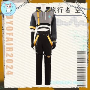COSGOGO [Customized] Genshin Impact Hoyofair 2024 Traveler Aether Cosplay Costume Women Men Uniform Game Halloween Outfit Clothe