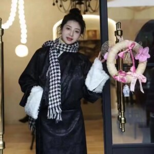 Tibetan Clothing Costumes Women’s New Winter Clothes Robe Fleece-lined Single Thickened Coat plus Size