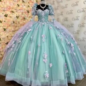 Customized Princess Quinceanera Dresses Sage Lace Applique Women Birthday Dress Vestidos De 15 Años Corto Prom Gowns