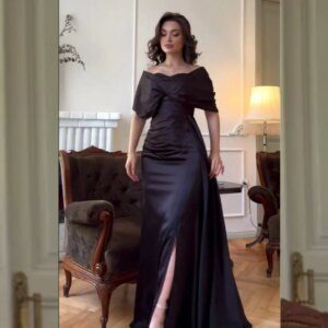 Customized Exquisite Jersey Ruched A-line Off-the-shoulder Long Dresses Prom Dresses Modern Style Pastrol Unisex Formal Sexy