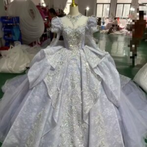 Vestido De Novia Boda Civil Long Sleeve Sweetheart Wedding Dress Lace Up Back Bow Beading Embroidery Ball Gown Bridal Dress