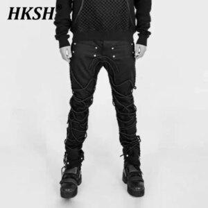 HKSH Spring Autumn New Men’s Tide Dark Original Techwdear Trend Pioneer Hand Sewn Straps Niche Zipper Casual Cargo Pants HK3350