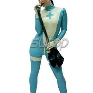 cosplay sexy latex wear rubber hospital garment nurse catsuits