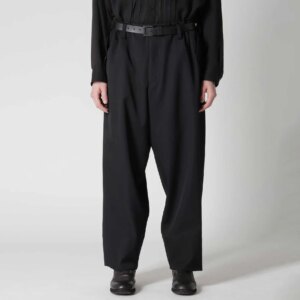 YOJI OOAK Original Design Wool Commuter Casual Pants Middle Waist Black Leg Tight Pants Men’s Pants