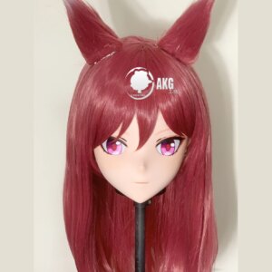 Customize Character Female/Girl Resin Kig Full Head With Lock Anime Cosplay Japanese Anime Kigurumi Mask