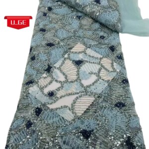 2025Latest Austria Elegant Superior Quality Luxurious Soft mesh Lace With Lots Stones fabric For Wedding Evening Dress U_Ge5289