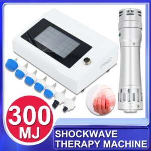 Shockwave Therapy Machine With 7 Heads ED Treatment Pain Relief 300MJ Portable Shock Wave Physiotherapy Body Massager 
