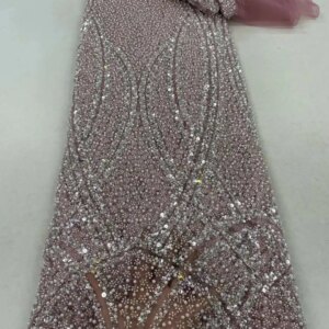 Luxury African Sequins Lace Fabrics High Quality 5 Yards Embroidery French Nigerian Tulle Lace Fabric For Wedding Party Sewing