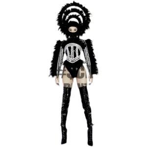Nightclub bar GOGO female dark feather alternative Gothic Halloween DS female personality costume