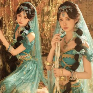 New Western Style Xishuangbanna Trip Shoot Popular Light Green Top Culottes Studio Suit