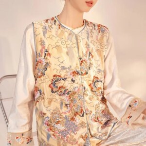 New Chinese light luxury embroidered sequin design vest sleeveless collar waistcoat