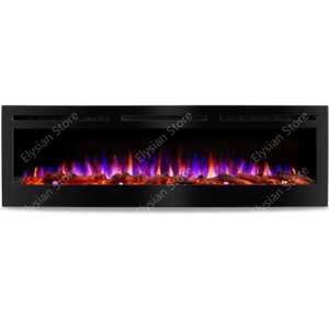 Living Room Electric Fireplace Decorative Wood 3d Indoor Fire Prevention Hidden Wall Mounted Home Heating with Remote Control