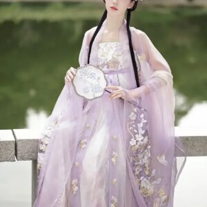 Chinese Hanfu Dress Women Ancient Traditional Embroidery Hanfu Female Fairy Cosplay Costume Summer Purple Hanfu Dress For Women