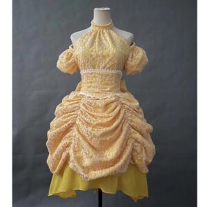 Custom Made Princess Belle Cosplay Costume Short Dress For Women Halloween Party Christmas Costumes